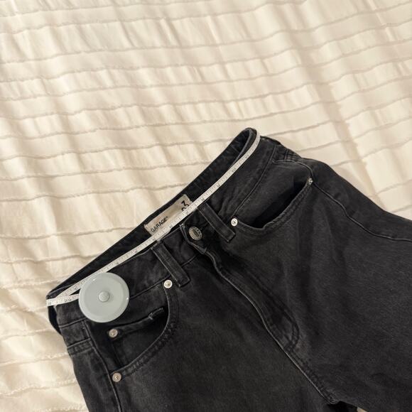 Garage Black High Rise Straight Leg Jeans Women's 03 Grunge Y2K Cropped Indie - Picture 5 of 16